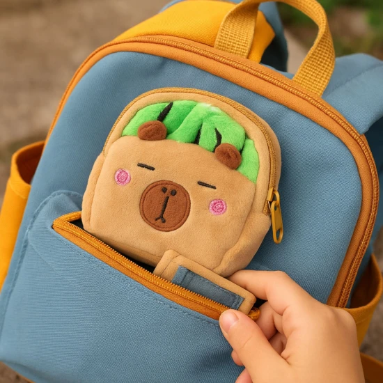 Pliušinė kapibaros piniginė su arbūzo motyvu, 9,5 x 8 cm Kuprinės