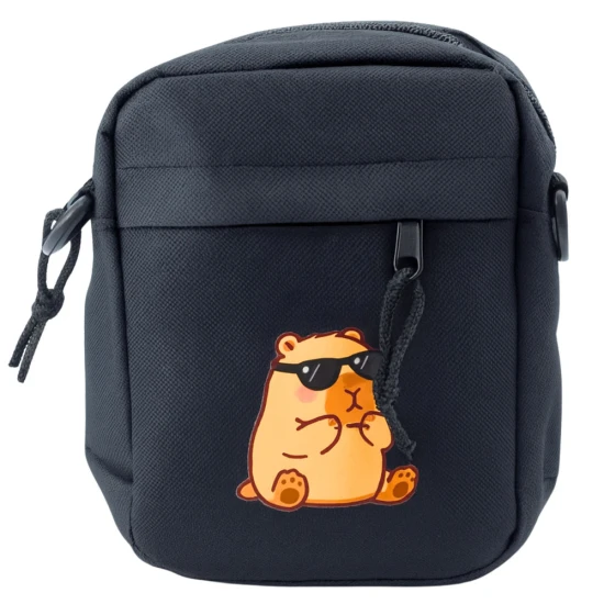 Juodos spalvos pečių krepšys su reguliuojamu diržu 19,5 x 14 cm Kuprinės