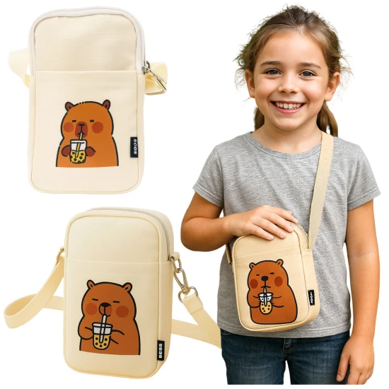 Baltas pečių krepšys su reguliuojamu diržu, 20 x 14,5 cm Kuprinės