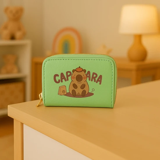 Žalia dviejų skyrių piniginė su kortelių skyreliais 12.5 x 8.5cm Kuprinės ir krepšiai