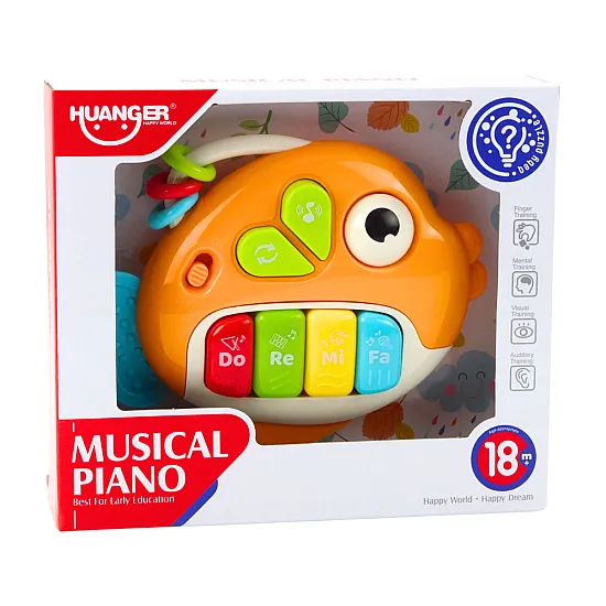Interaktyvus muzikinis pianinas žuvytės formos Kūdikiams