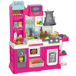 Rožinė virtuvė su priedais 64 vnt.