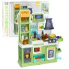 Green kitchenette with accessories 64 pcs. Household appliances, kitchens