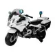 Baltas BMW policijos motociklas