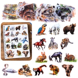 Savvaļas dzīvnieku uzlīmju komplekts, 50 gab.