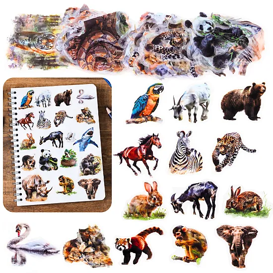 Wildlife Sticker Set, 50 pcs. Small stationery items