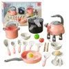 Kitchen set: pots, kitchen utensils, cooking utensils, pink, 32 pieces Household appliances, kitchens