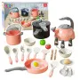 Kitchen set: pots, kitchen utensils, cooking utensils, pink, 32 pieces
