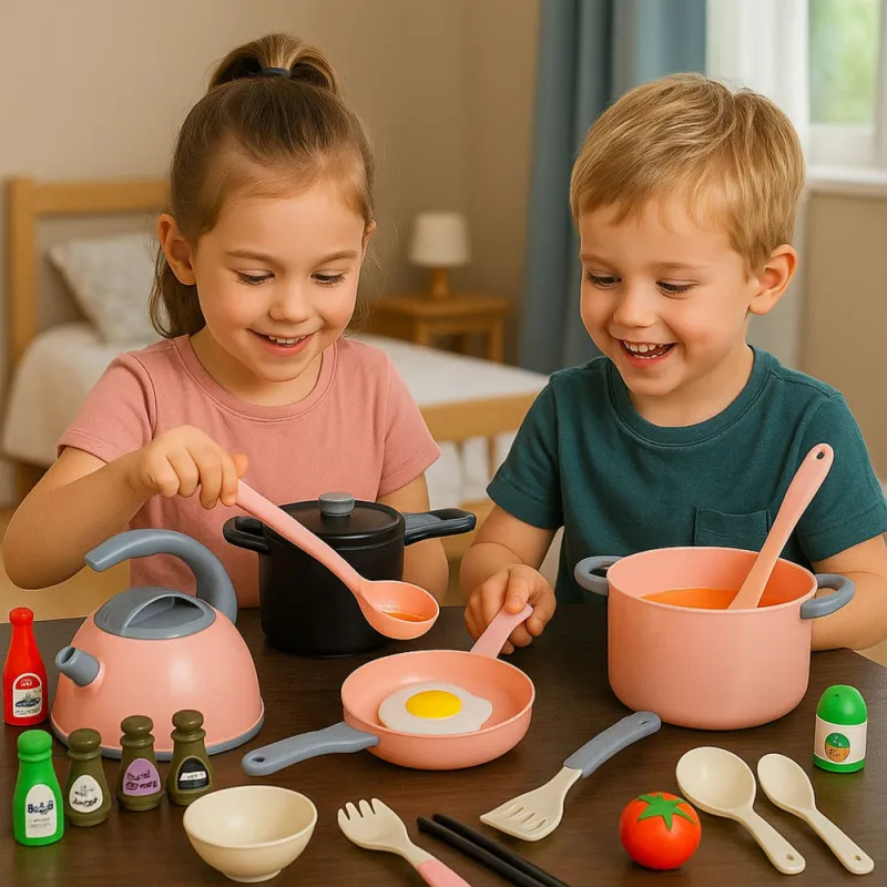 Kitchen set: pots, kitchen utensils, cooking utensils, pink, 32 pieces Household appliances, kitchens