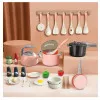 Kitchen set: pots, kitchen utensils, cooking utensils, pink, 32 pieces Household appliances, kitchens