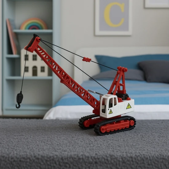 Metalinis raudonas vikšrinis kranas vaikams Žaisliniai automobiliai