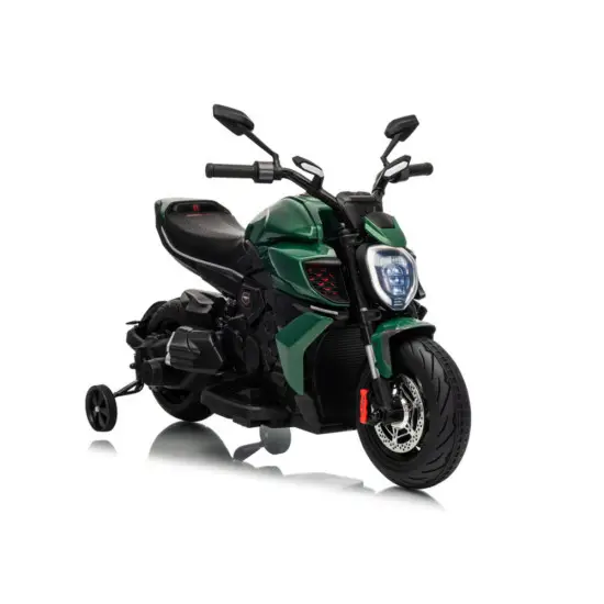 Žalias elektrinis motociklas Bentley Ducati Diavel V4 XMX656 Elektrinės mašinėlės vaikams