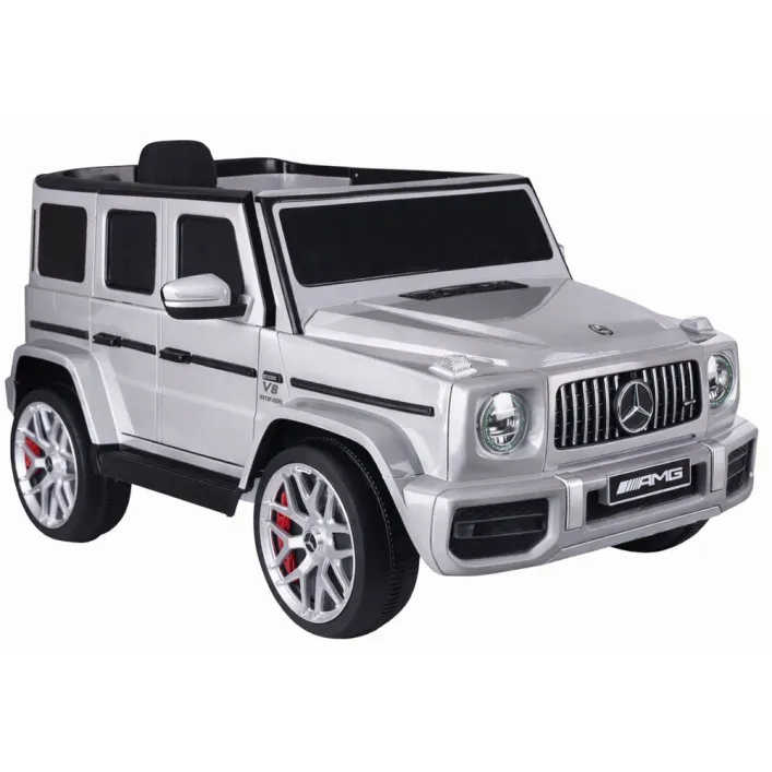 Sidabrinis elektrinis automobilis Mercedes G63 S306-1 Elektrinės mašinėlės vaikams