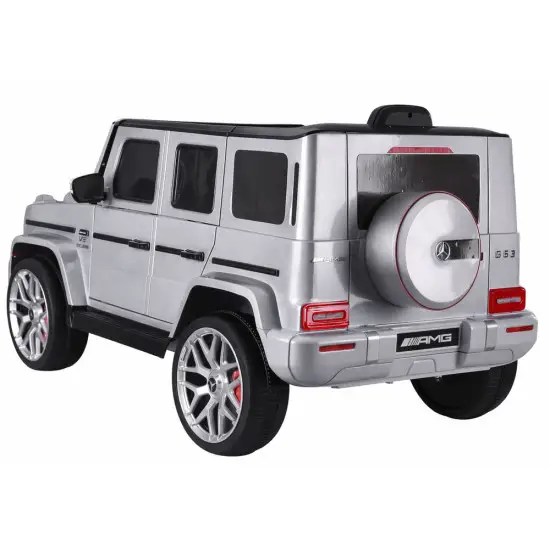 Sidabrinis elektrinis automobilis Mercedes G63 S306-1 Elektrinės mašinėlės vaikams