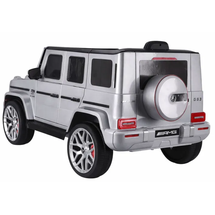 Sidabrinis elektrinis automobilis Mercedes G63 S306-1 Elektrinės mašinėlės vaikams