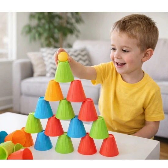 Educational Skill Game Fast Cups 3in1 Balls Cups 38 pcs. Stalo ir sporto žaidimai