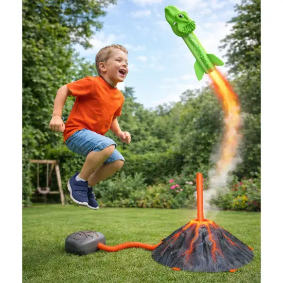 Dinosaur Volcano Launcher Set Foam Rockets Colorful Stalo ir sporto žaidimai