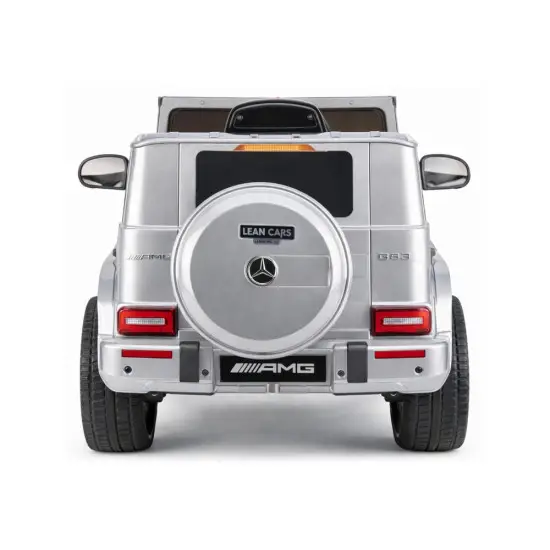 Sidabrinis akumuliatorinis automobilis Mercedes AMG G 63 Elektrinės mašinėlės vaikams