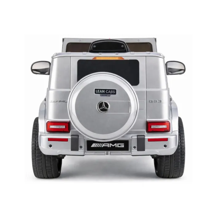 Sidabrinis akumuliatorinis automobilis Mercedes AMG G 63 Elektrinės mašinėlės vaikams