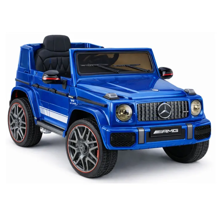 Mėlynas akumuliatorinis automobilis Mercedes AMG G 63 Elektrinės mašinėlės vaikams