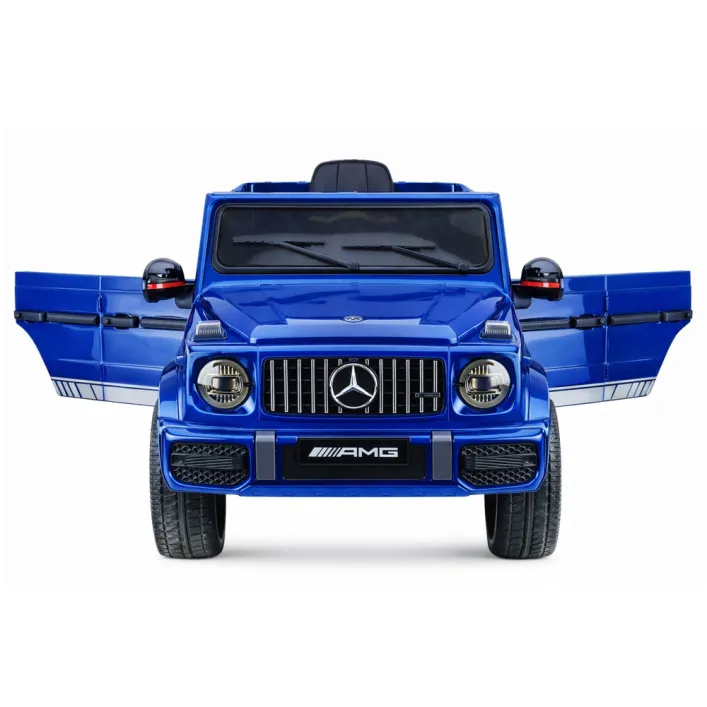 Mėlynas akumuliatorinis automobilis Mercedes AMG G 63 Elektrinės mašinėlės vaikams