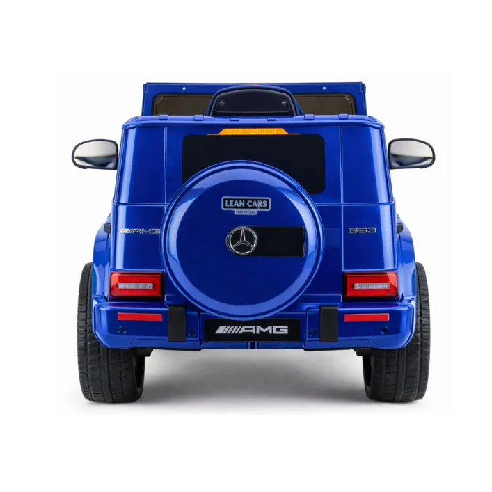 Mėlynas akumuliatorinis automobilis Mercedes AMG G 63 Elektrinės mašinėlės vaikams