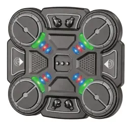Interaktyvus muzikinis bokso skydas su LED lemputėmis, 3 lygiai, juodas
