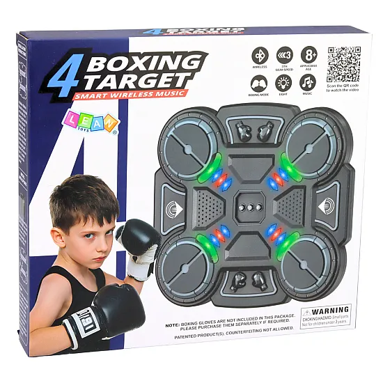Interactive Musical Boxing Shield with LED Lights 3 Levels Black Stalo ir sporto žaidimai