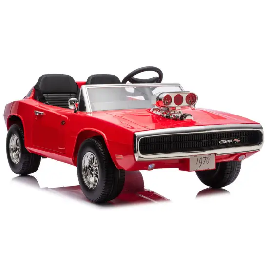 Akumuliatorinis raudonas automobilis Dodge Charger R/T DLS-K12 Elektrinės mašinėlės vaikams