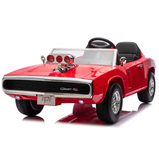 Akumuliatorinis raudonas automobilis Dodge Charger R/T DLS-K12 Elektrinės mašinėlės vaikams