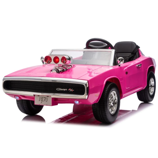Akumuliatorinis rožinis automobilis Dodge Charger R/T DLS-K12 Elektrinės mašinėlės vaikams