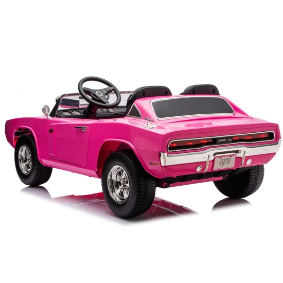 Akumuliatorinis rožinis automobilis Dodge Charger R/T DLS-K12 Elektrinės mašinėlės vaikams