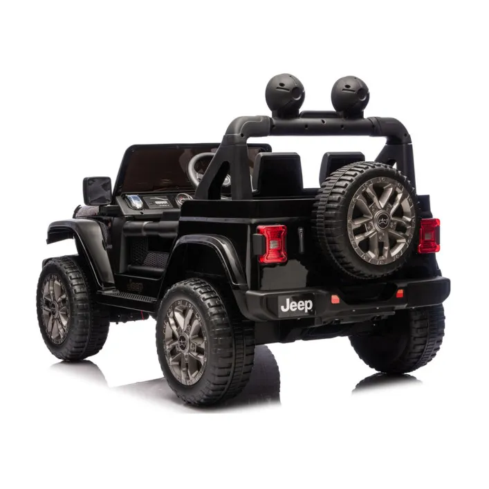 Juodas elektrinis automobilis Jeep Rubicon DK-JWR556 Elektrinės mašinėlės vaikams