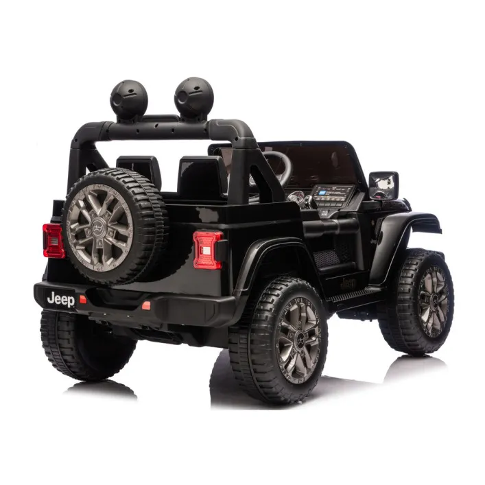Juodas elektrinis automobilis Jeep Rubicon DK-JWR556 Elektrinės mašinėlės vaikams