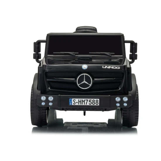 Akumuliatorinis juodas automobilis Mercedes Unimog HM7588 Elektrinės mašinėlės vaikams