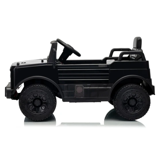 Akumuliatorinis juodas automobilis Mercedes Unimog HM7588 Elektrinės mašinėlės vaikams