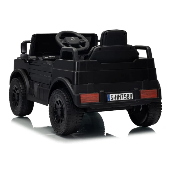 Akumuliatorinis juodas automobilis Mercedes Unimog HM7588 Elektrinės mašinėlės vaikams