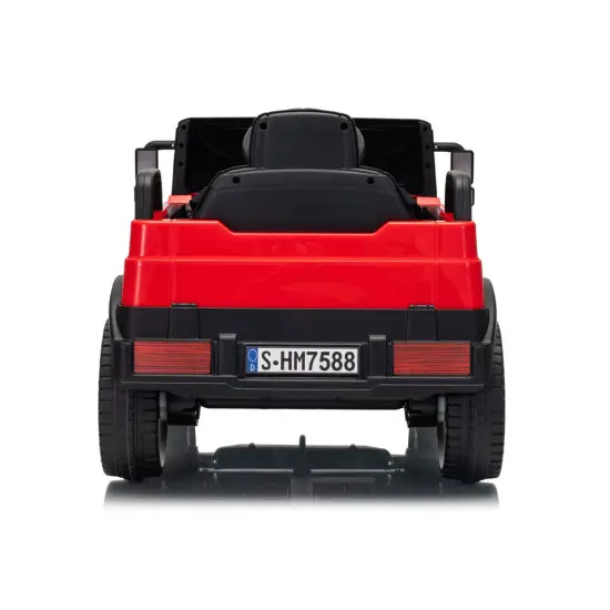 Akumuliatorinis raudonas automobilis Mercedes Unimog HM7588 Elektrinės mašinėlės vaikams