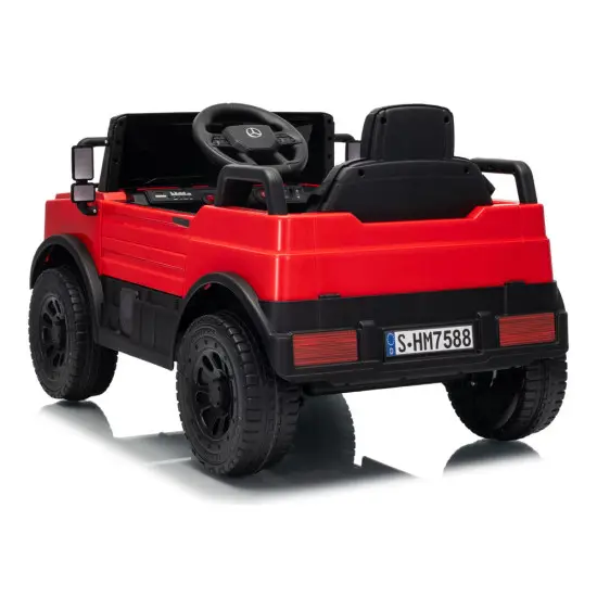 Akumuliatorinis raudonas automobilis Mercedes Unimog HM7588 Elektrinės mašinėlės vaikams