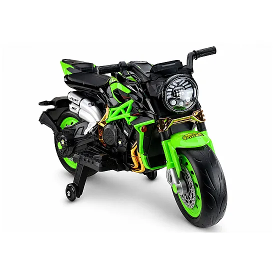 XW-07 baterijomis maitinamas žalias motociklas
