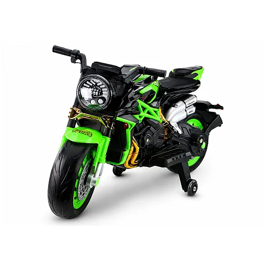 XW-07 baterijomis maitinamas žalias motociklas