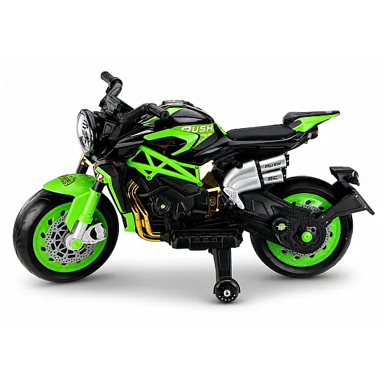 XW-07 baterijomis maitinamas žalias motociklas
