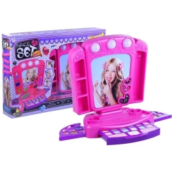 Tualetinis staliukas su aksesuarais ir apšvietimu Pink