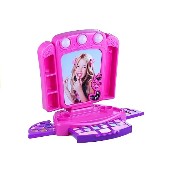 Dressing table with accessories and lighting Pink