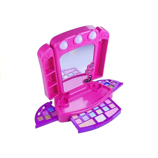 Dressing table with accessories and lighting Pink