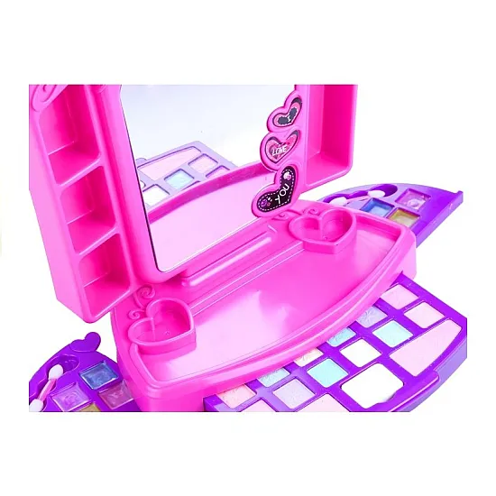 Dressing table with accessories and lighting Pink
