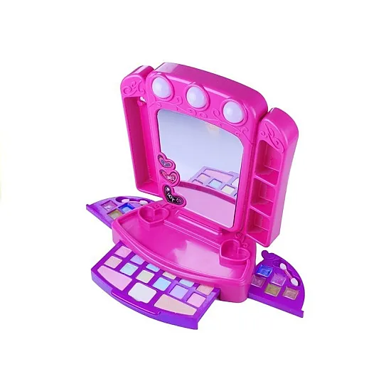 Dressing table with accessories and lighting Pink