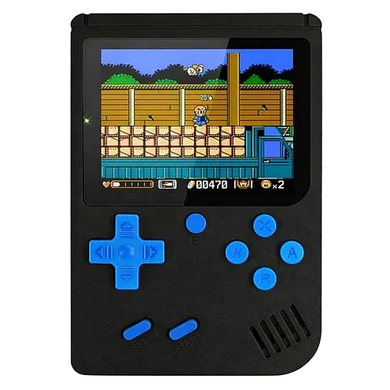 Juoda žaidimų konsolė Retro 108 in 1 su LCD ekranu