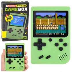 Žalias elektroninis žaidimų retro konsolė 108 in 1 LCD ekranas 