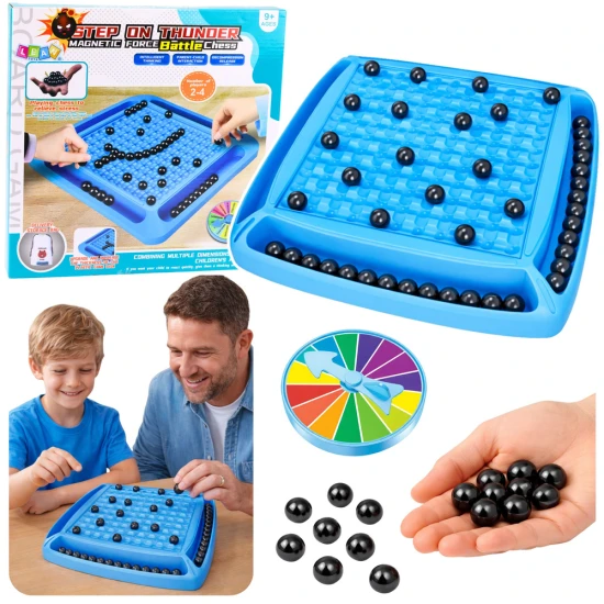 Mėlynas magnetinis strateginis stalo žaidimas su rutuliukais, 40 vnt. Stalo ir sporto žaidimai